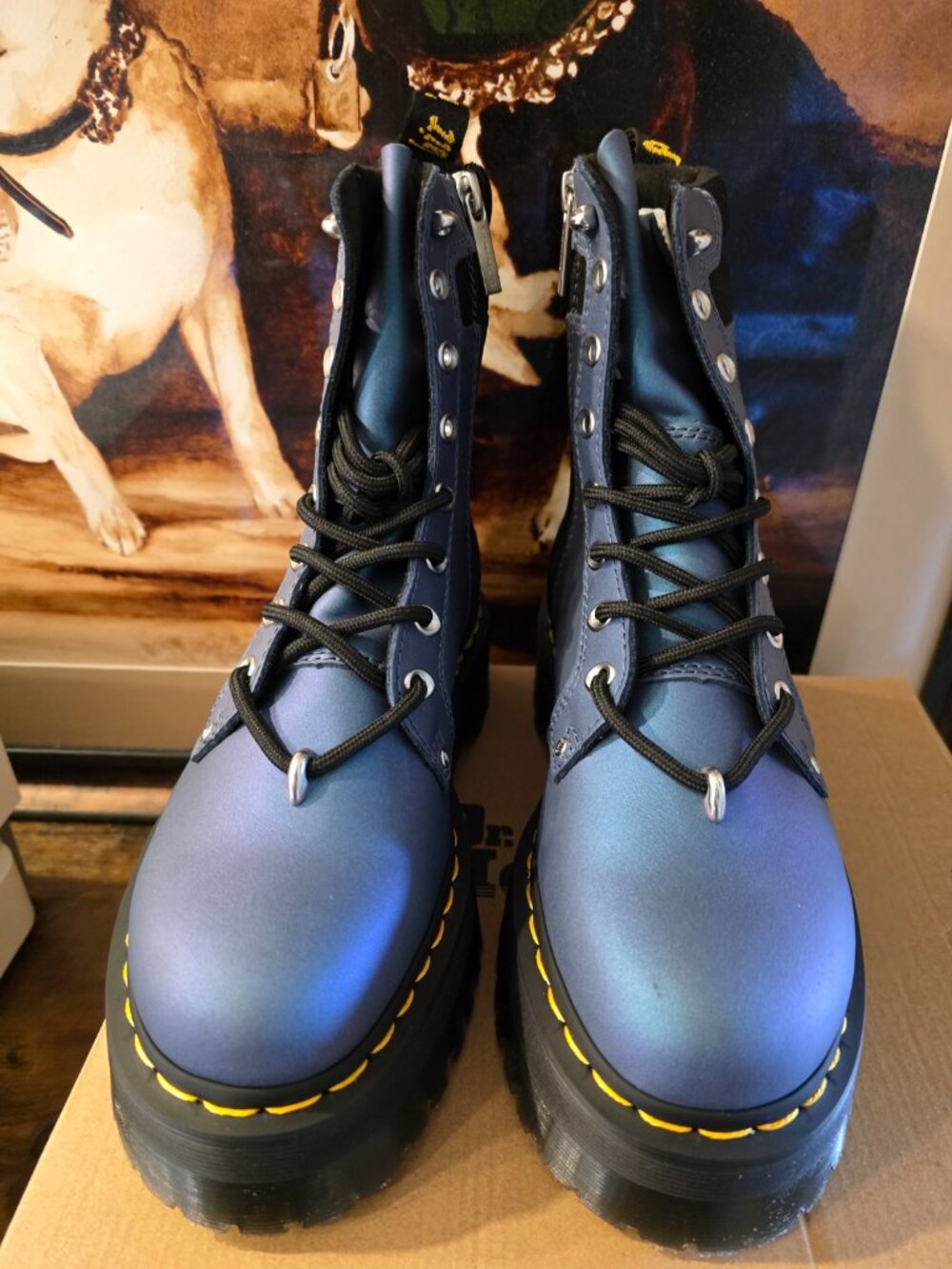 Dr. Martens Jadon II Hardware HDW Platforms Deep Blue Women's Sz 6 US NEW - Picture 5 of 16